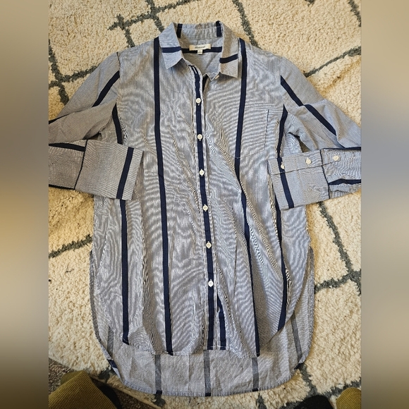 Madewell stripped button down tunic size medium - Picture 5 of 8